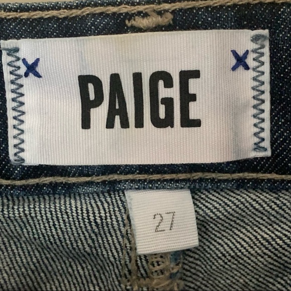 PAIGE Daryn Denim Shorts Izza Destructed Frayed Raw Hem Cut Offs - Picture 2 of 12